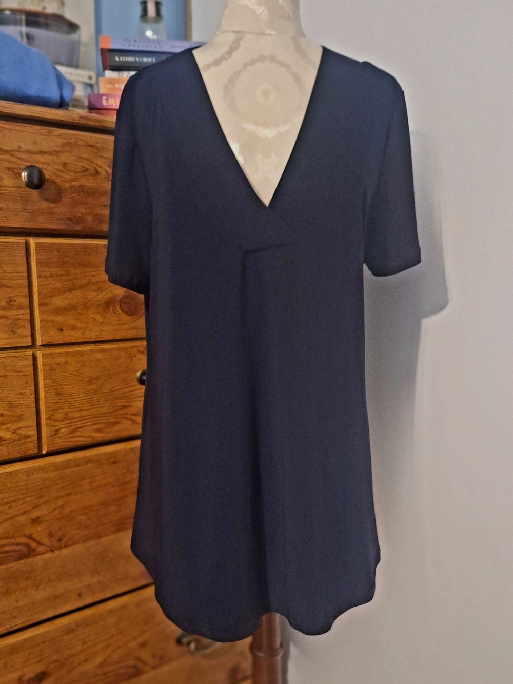 Joseph Ribkiff Navy V-Neck Short Sleeve Tunic